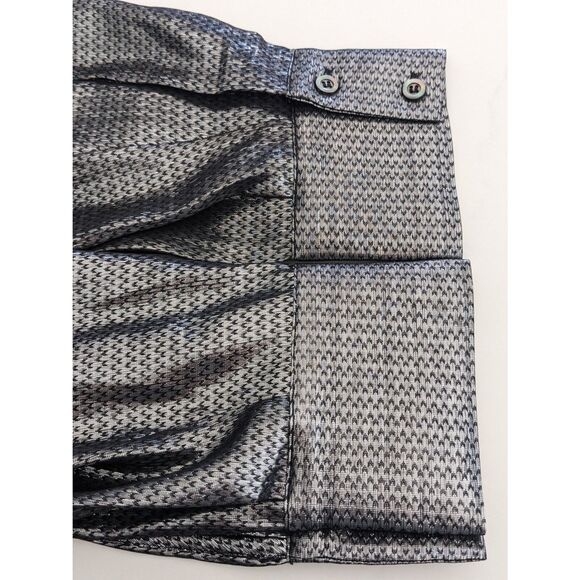 NWT IRO Kinao Silk Mini Dress Silver & Metallic Black Size US 2 France 36 $695 - Picture 9 of 10